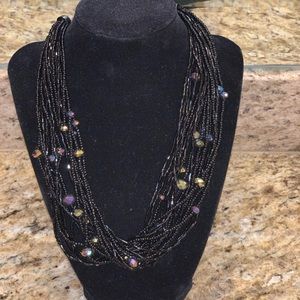 Black multi strand necklace